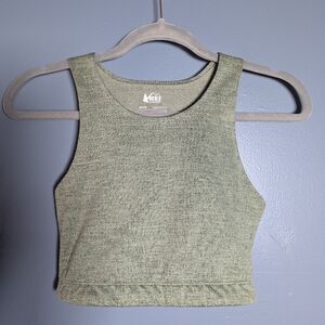 REI co-op Women's Heathered Green Crop Top Take Your Time Women's Size Small